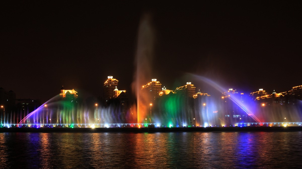 宁夏湖面音乐喷泉